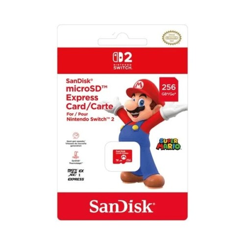 SanDisk Micro SD Express Memory Card for Nintendo Switch 2 with 256GB Capacity