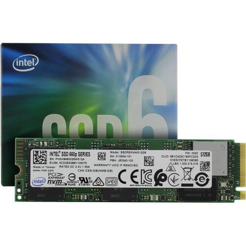 Внутренний SSD-накопитель Intel 660p 512GB NVMe PCIe M.2 2280