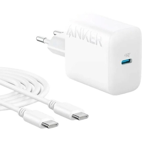 Anker PowerPort 312 20W Wall Charger with USB-C to USB-C Cable 0.9m — White