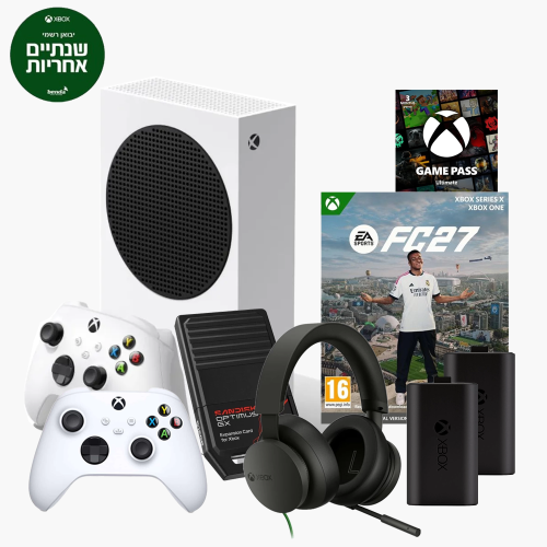 Xbox Series S + карта расширения 512GB + EA SPORTS FC 27 Digital + второй контроллер + Stereo Wired Headset + Play & Charge Kit ×2 + Game Pass Ultimate 3 мес.