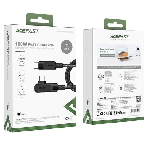Кабель для зарядки и передачи данных C5-03 (USB-C на USB-C) 100W Черный