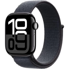 שעון Apple Watch Series 10 GPS  בגודל 42 מ"מ בצבע Black Aluminium עם רצועת Ink Sport Loop — מידה אחת (2024)