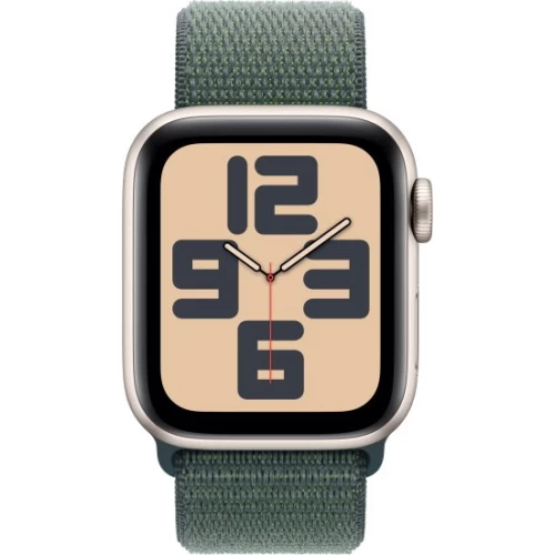 Apple Watch SE GPS 40 мм + Cellular в цвете Starlight Aluminium с ремешком Lake Green Sport Loop — Один размер (2024)