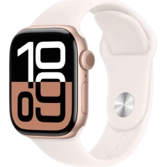 שעון Apple Watch Series 10 GPS + Cellular בגודל 42 מ"מ בצבע Rose Gold Aluminium עם רצועת Light Blush Sport Band במידה M/L (2024)