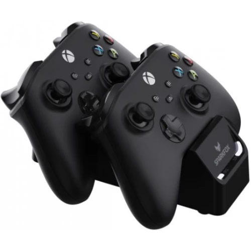 עמדת טעינה כפולה לשלט ספרקפוקס Sparkfox Dual Charging Station עבור Xbox Series X/S + זוג סוללות נטענות 1100mAh