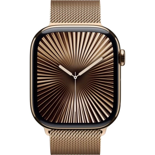 Apple Watch Series 10 GPS 46mm + Cellular in Gold Titanium with Gold Milanese Loop M/L (2024)