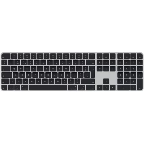 מקלדת אלחוטית Apple Magic (USB-C) עם לוח מקשי ספרות וכפתור Touch ID (עברית/אנגלית) — שחור/כסוף