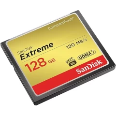 SanDisk Extreme Compact-Flash memory card with a capacity of 128GB