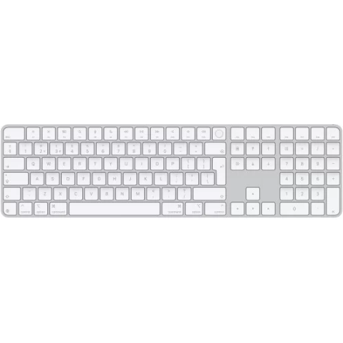 מקלדת Apple Magic (USB-C) עם כפתור Touch ID ולוח מקשי ספרות למחשבי Mac עם Apple Silicon (עברית/אנגלית) — לבן/כסוף