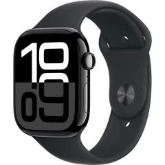 Apple Watch Series 10 GPS 46mm + Cellular in Jet Black Aluminium with Black Sport Band S/M (2024)