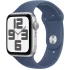 שעון Apple Watch SE GPS בגודל 44 מ"מ בצבע Silver Aluminium עם רצועת Denim Sport Band במידה S/M (2024)