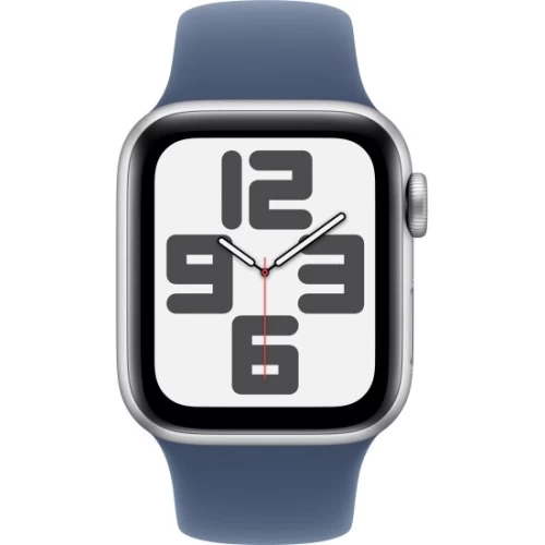 שעון  Apple Watch SE GPS + Cellular בגודל 40 מ"מ בצבע Silver Aluminium עם רצועת Denim Sport Band במידה M/L (2024)