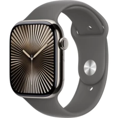Apple Watch Series 10 GPS 46mm + Cellular in Natural Titanium with Stone Grey Sport Band M/L (2024)