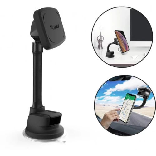 Universal car mount Toiko DW3 for smartphones for dashboard and windshield with flexible bracket and magnetic holder