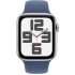Apple Watch SE GPS 44mm + Cellular in Silver Aluminium with Denim Sport Band M/L (2024)