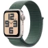שעון Apple Watch SE GPS בגודל 40 מ"מ בצבע Starlight Aluminium עם רצועת Lake Green Sport Loop — מידה אחת (2024)