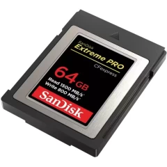 SanDisk Extreme PRO CFexpress Type-B memory card with a capacity of 64GB