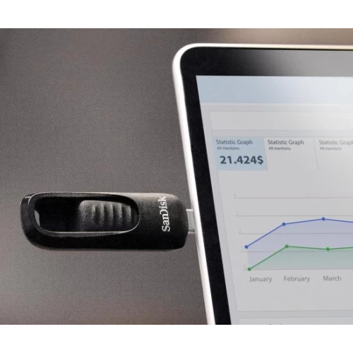 Портативная память SanDisk Ultra Slider USB 3.2 Type-C  емкость 256 ГБ