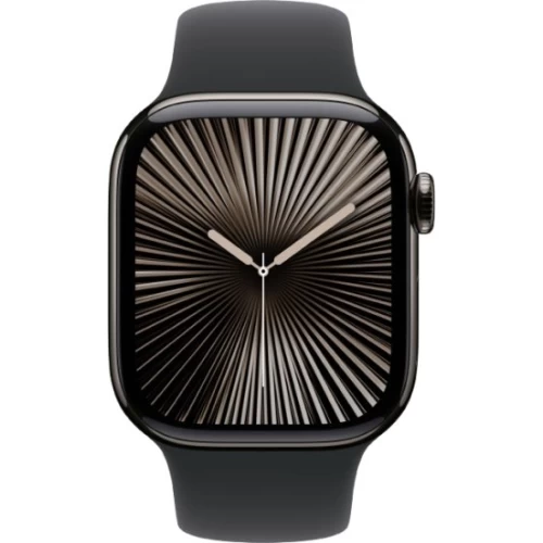 Apple Watch Series 10 GPS 42 мм + Cellular в цвете Slate Titanium с ремешком Black Sport Band S/M (2024)