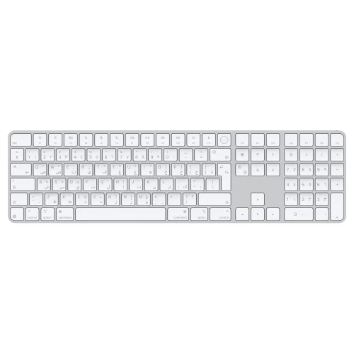 Apple Magic Keyboard with Touch ID and Numeric Keypad for Mac with Apple Silicon USB-C (Arabic/English) — White/Silver