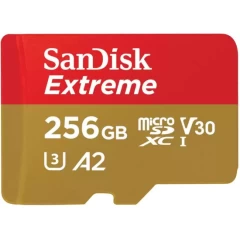 SanDisk Extreme A2 MicroSDXC memory card with a capacity of 256GB