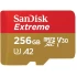 SanDisk Extreme A2 MicroSDXC memory card with a capacity of 256GB