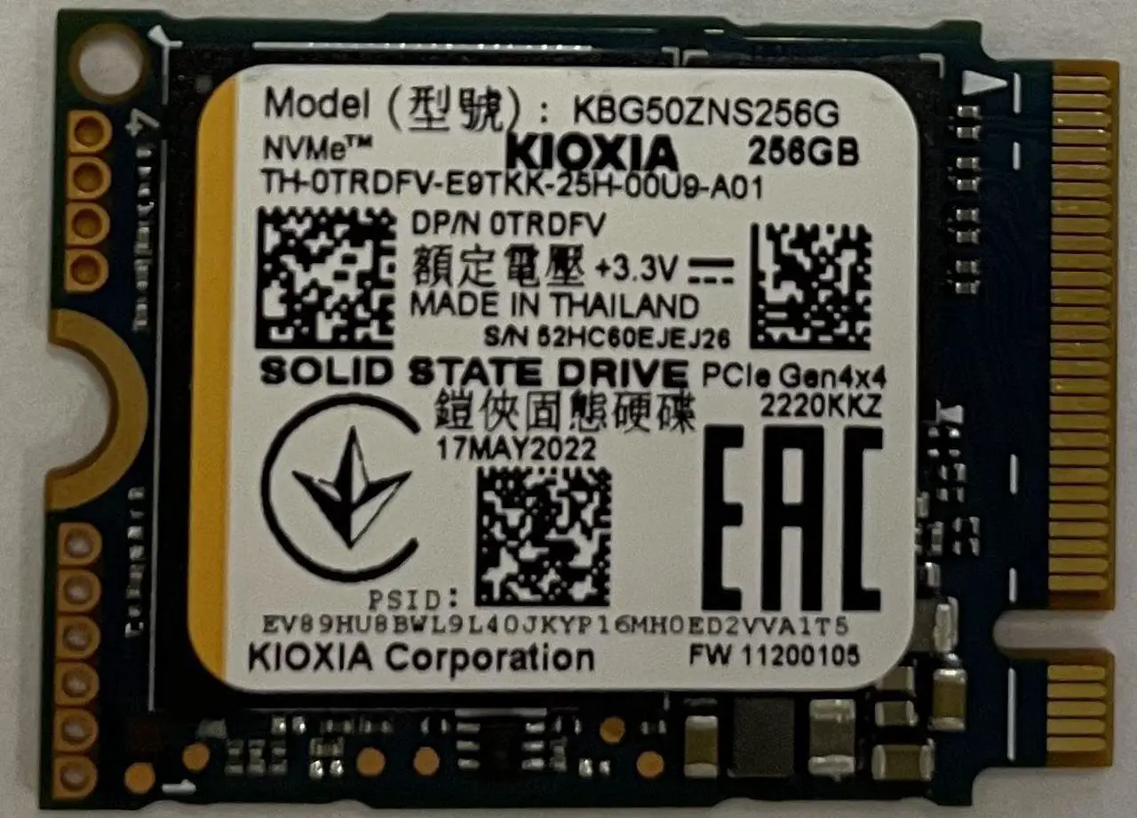 Внутренний SSD-накопитель Kioxia BG5 256GB NVMe PCIe 4.0 M.2 2230