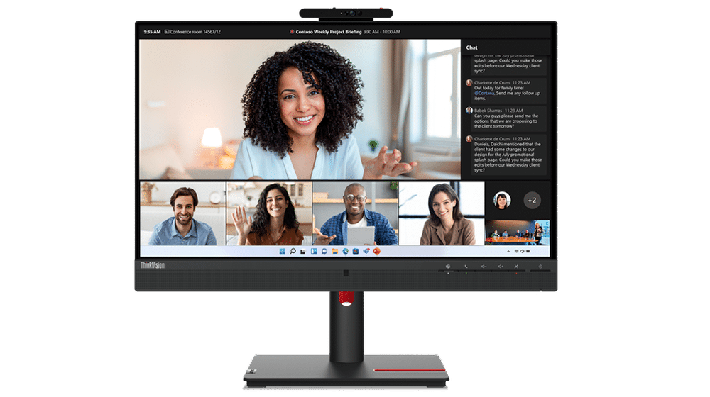 מסך מחשב Lenovo ThinkVision T24mv-30 23.8" FHD Video Conferencing Monitor (USB-C)