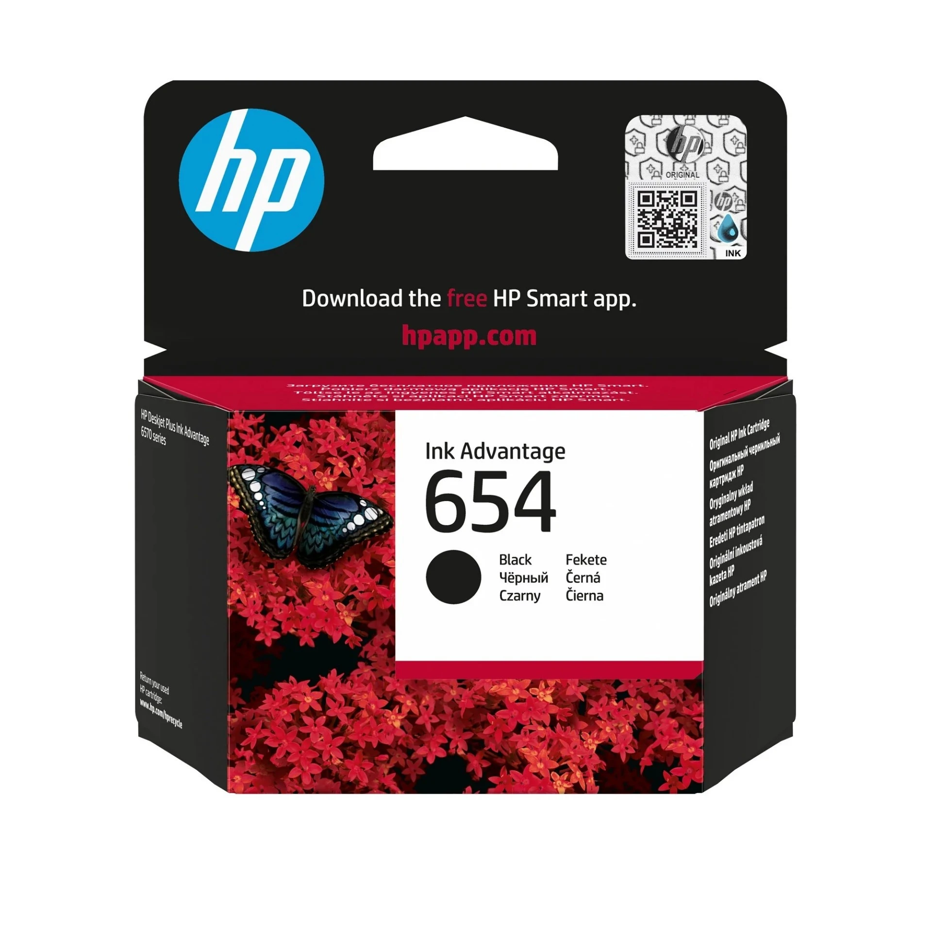 Original HP 654 Black Ink Cartridge for HP DeskJet Ink Advantage Printers