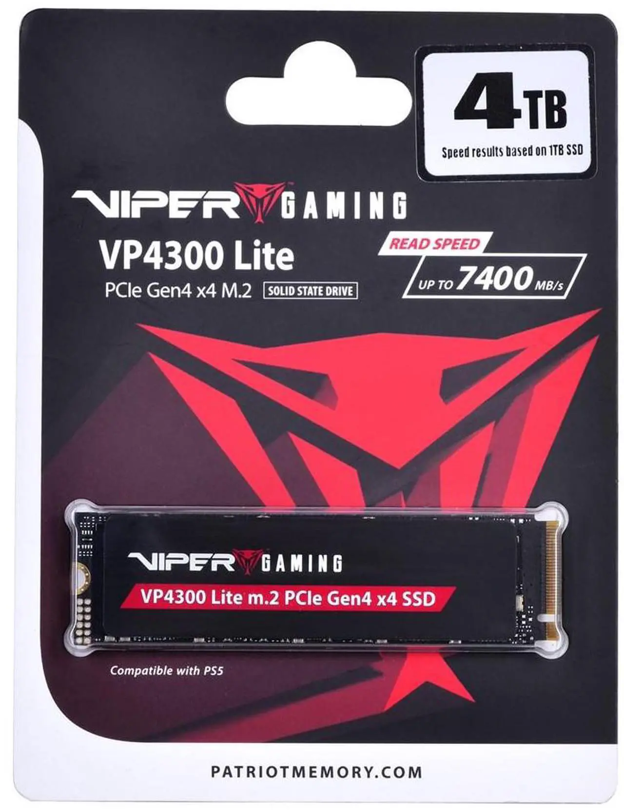 Игровой внутренний SSD-накопитель Patriot Viper VP4300 Lite 4TB NVMe PCIe 4.0 M.2 2280