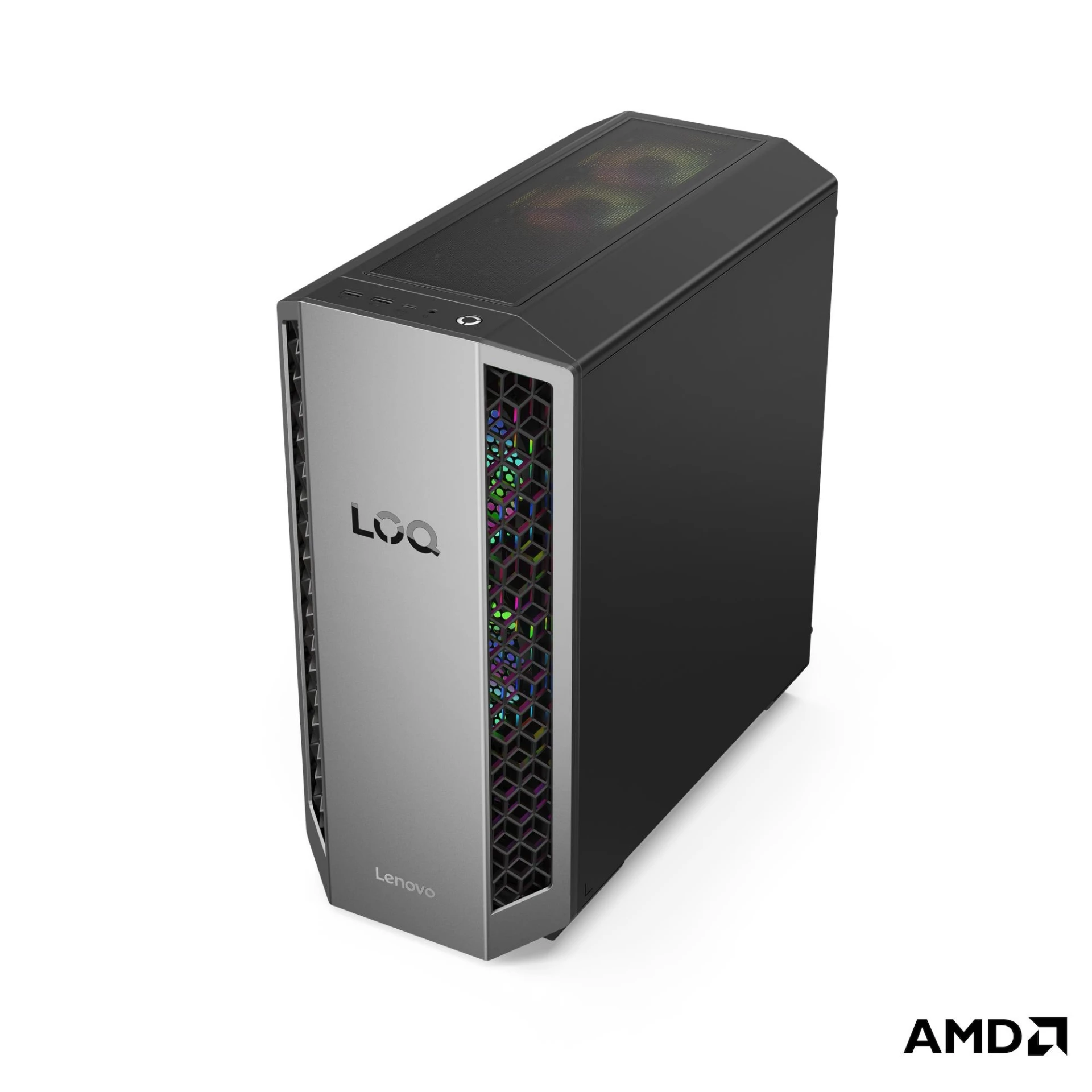 Lenovo LOQ Tower 26ADR10 Gaming Desktop PC Ryzen 7 8745HX RTX 5060 Ti 16GB 1TB — Luna Grey / Eclipse Black